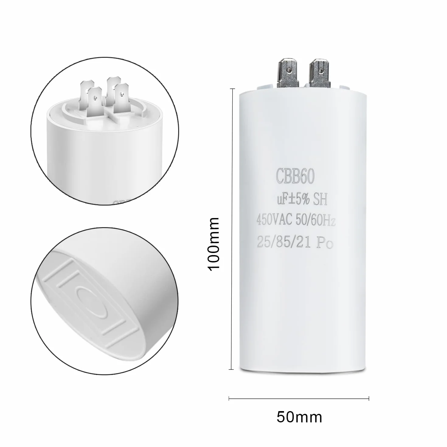 Iruihoo CBB60 40UF Condensatore di avviamento 450V 50/60Hz