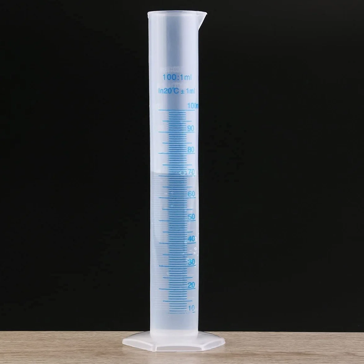 Cilindro graduato in plastica trasparente 100 ml