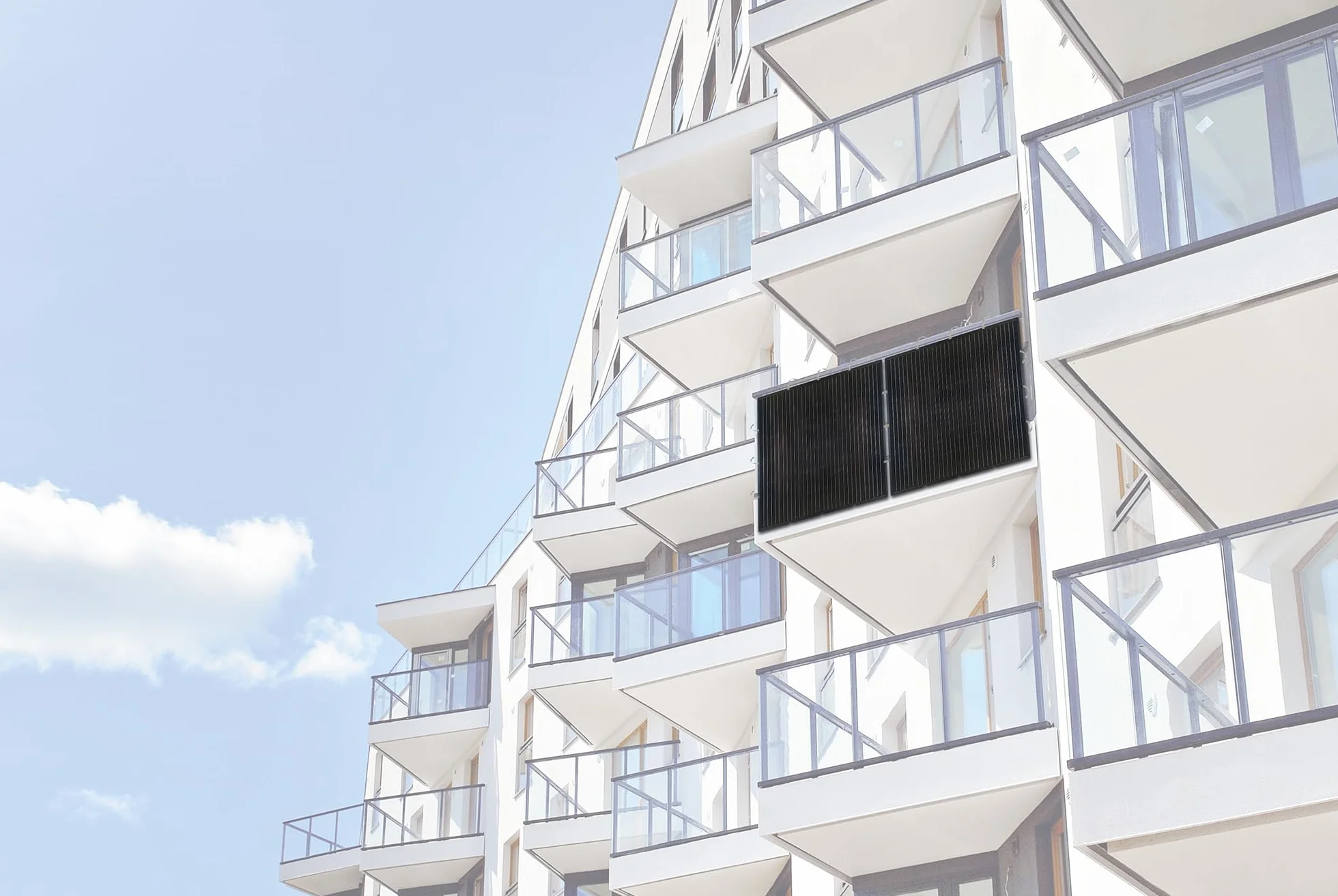 Set di 2 moduli Slim-Line con inverter, impianto solare per balcone, set completo di impianti fotovoltaici