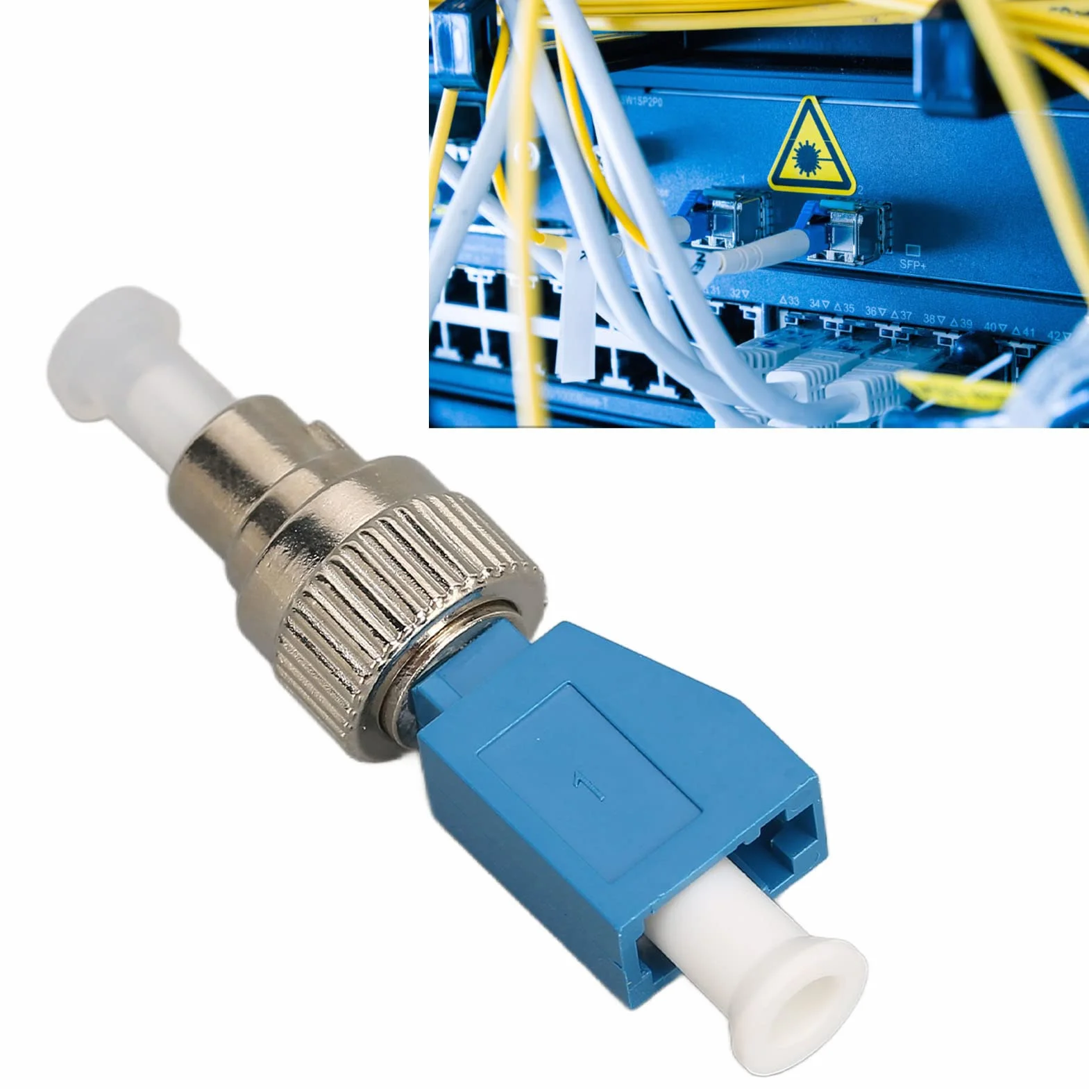 Connettore Fibra Ottica, 2 Pz FC Maschio a LC Femmina SM 9/125 Adattatore Convertitore Fibra Ottica Ibrida con Localizzatore Visuale Guasti per VFL CATV