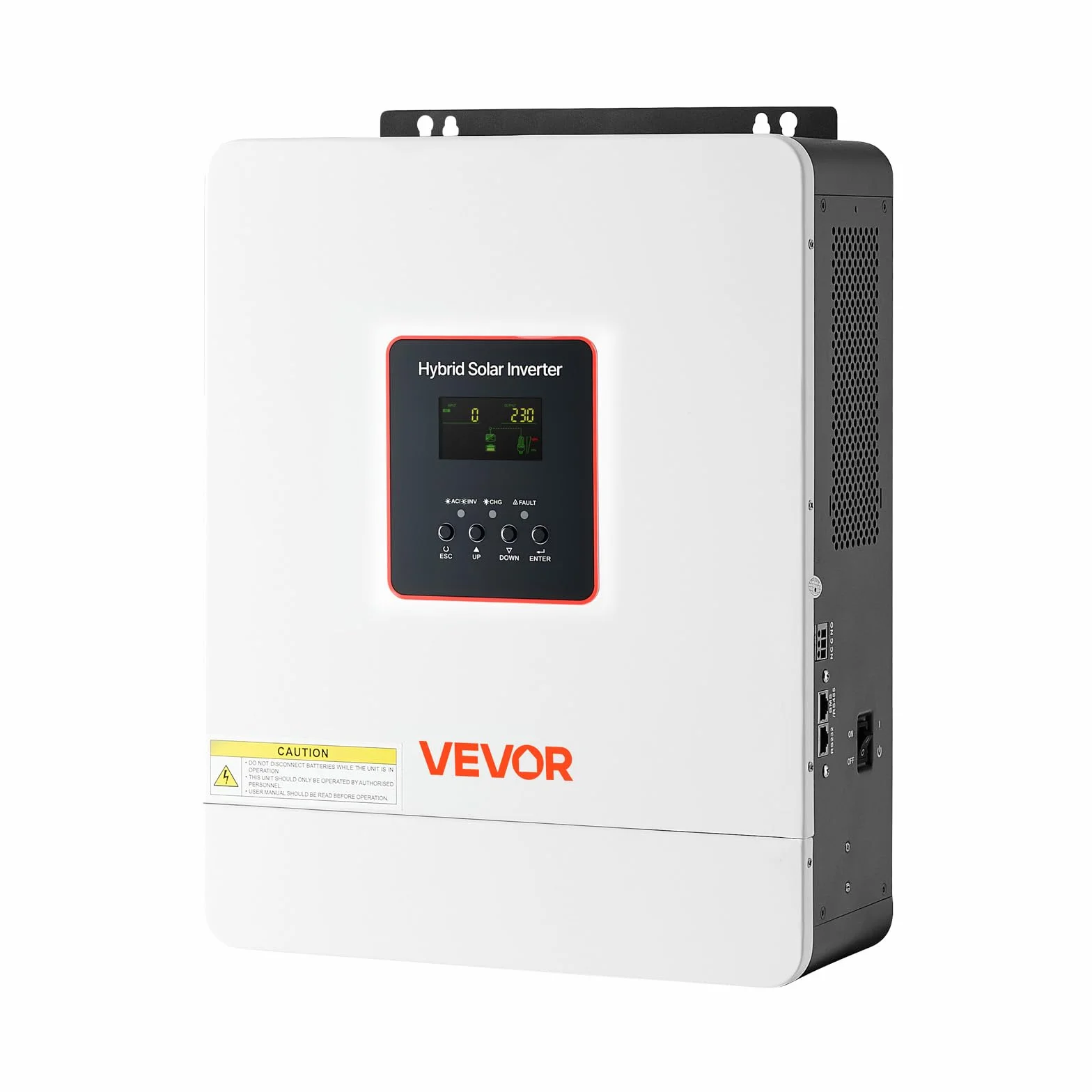 VEVOR Inverter Solare Ibrido 4000 W da 24 V CC a 230 V CA, Inverter e Caricabatterie a Onda Sinusoidale Pura con Regolatore Solare MPPT da 120 A Integrato, Modulo WiFi, Monofase