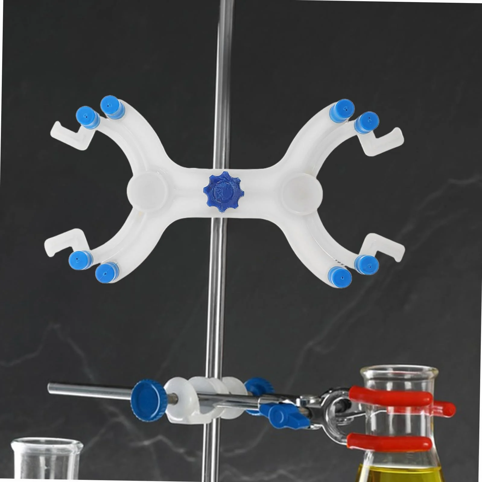 Pinza Regolabile Plastica Per Burette e Becher Clip Butterfly Doppia Per Supporto Laboratorio Accessorio Versatile Per Esperimenti Chimici