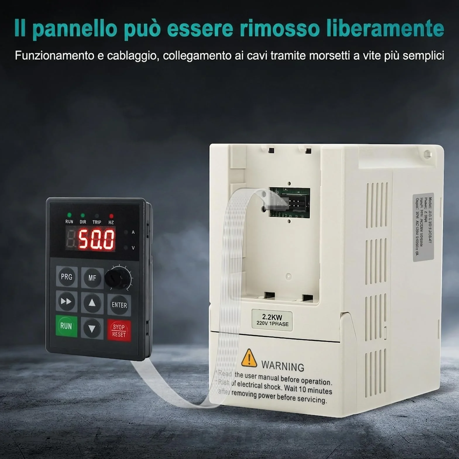 inverter per motori 230 380 Ingresso monofase 220V Uscita trifase 380V 2,2KW Inverter di frequenza CNC Inverter di frequenza Modello di fabbrica JLS-E-2S-2,2GB-4T (con cavo di estensione 2m)