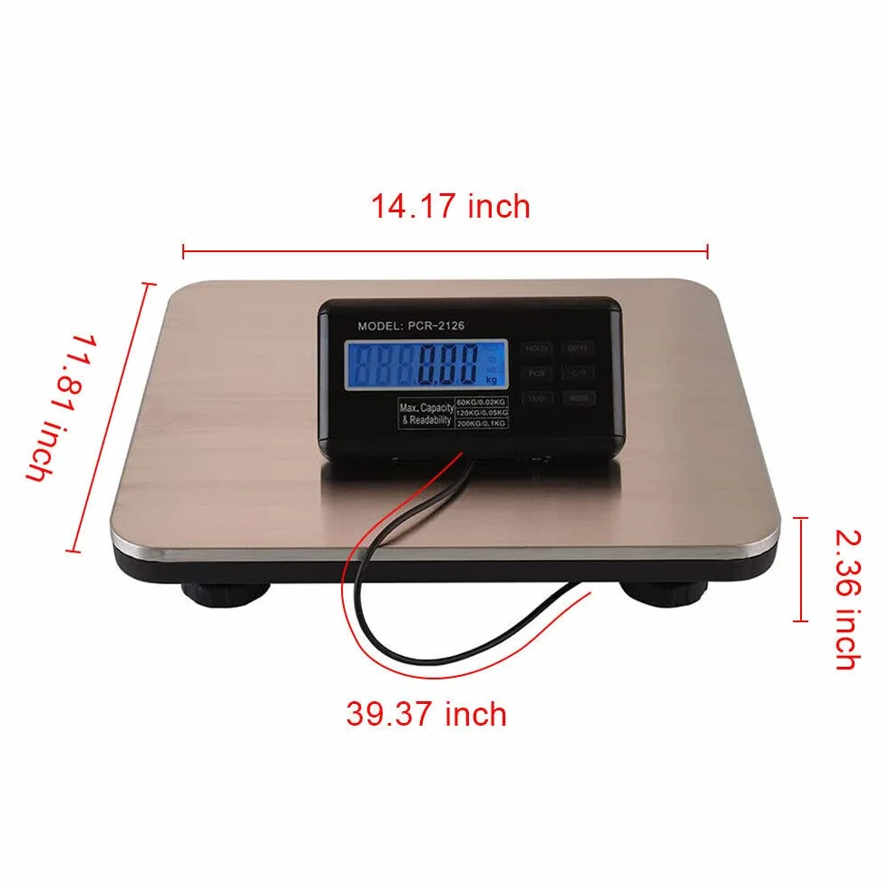 Bilancia industriale piattaforma 300kg acciaio inox Display LCD pesa pacco 100g 150kg 50g