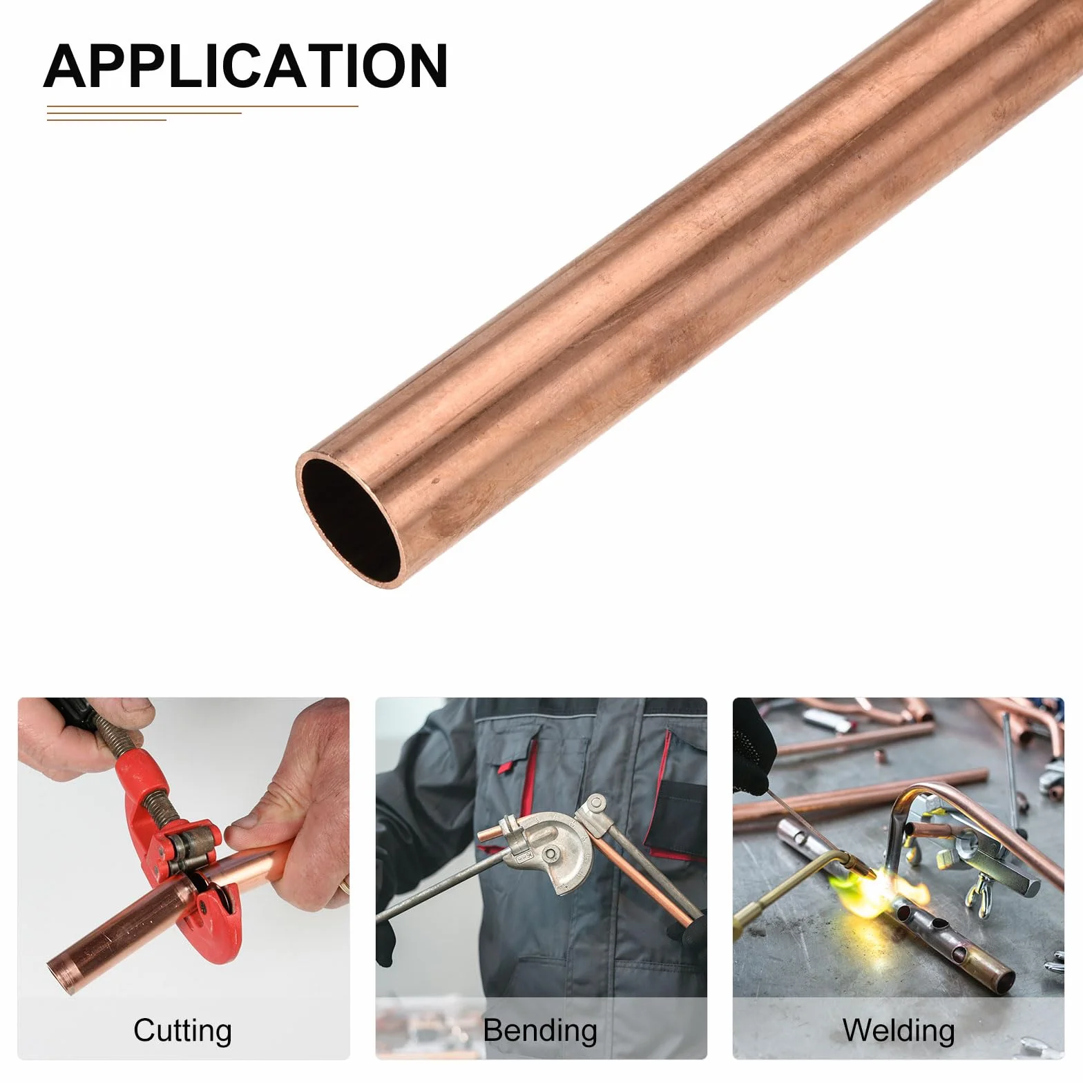 DTGN 20mm x 1mm x 200mm(ODxMuro TxL) Rame Tube - 2pz - Buono per Macchinari Attrezzature Bricolage decorazionetivo Telaio - Rotondo Metallo Tubi