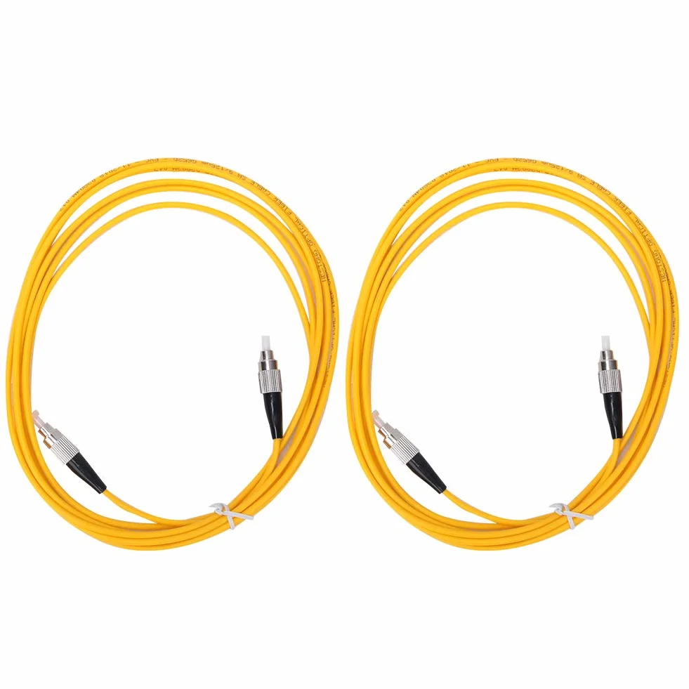 Garosa 2 pezzi Cavo Patch Fibra Ottica FC/UPC a FC/UPC, Singolo Modo, Cavo Jumper Giallo per Connessione Industriale, Cavi in Fibra per Rete LAN