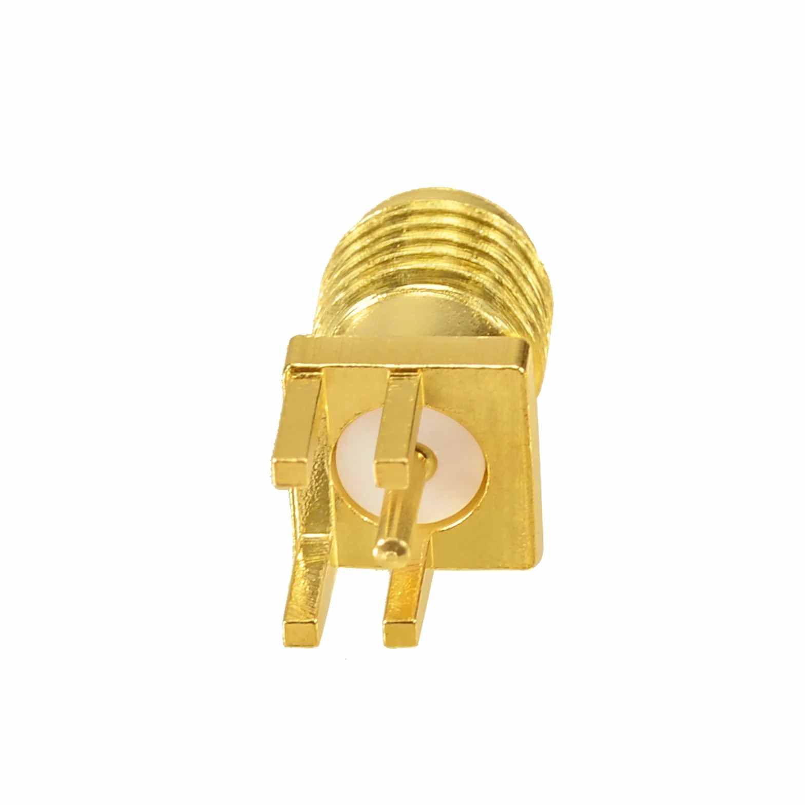 Superbat Connettore SMA Femmina Montaggio a Bordo PCB 50 Ohm Ottone Dorato Saldatura Diritto 1.3mm End Launch 3GHz 10 Pezzi