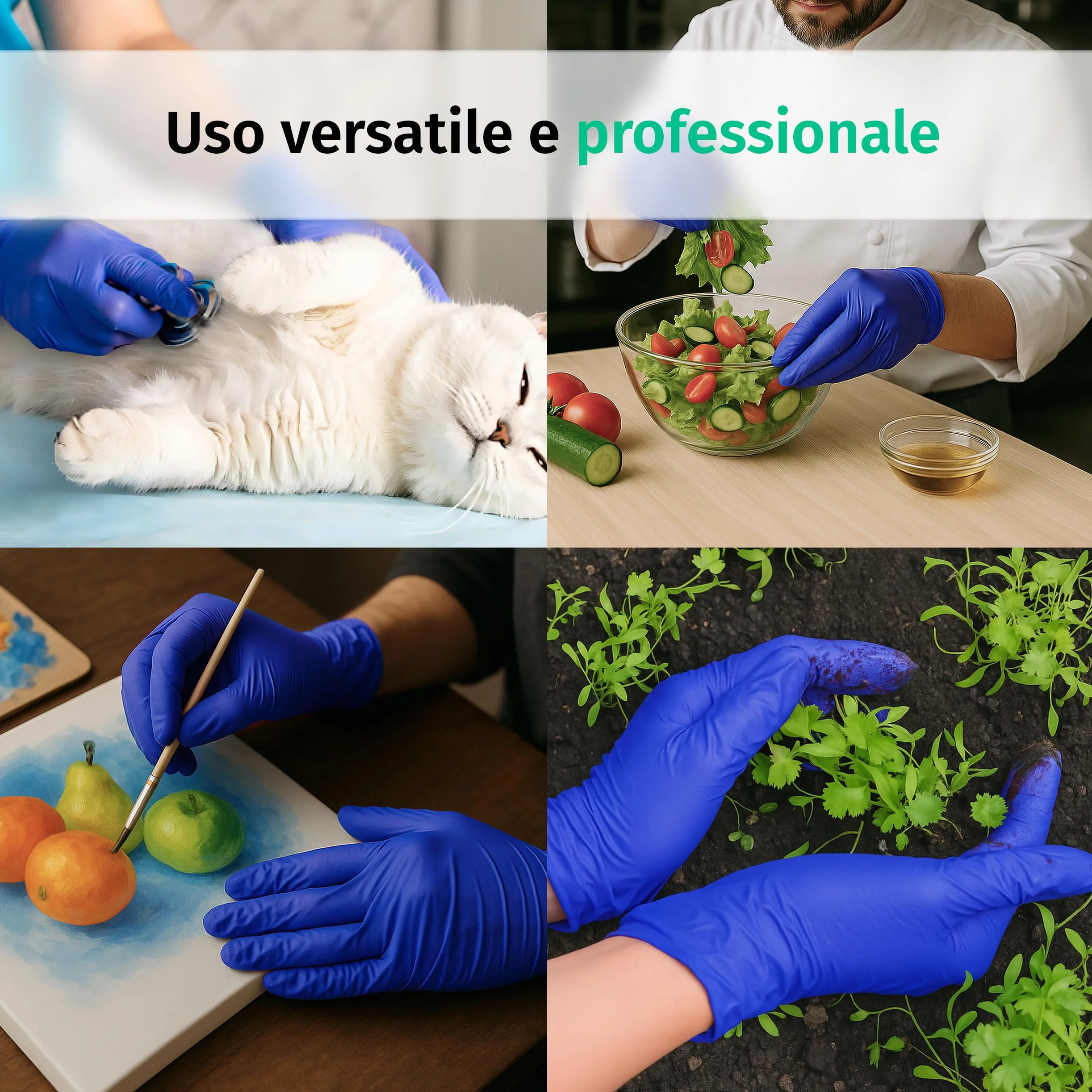 Guanti Nitrile S Viola 100 Pezzi Monouso Senza Lattice Senza Polvere