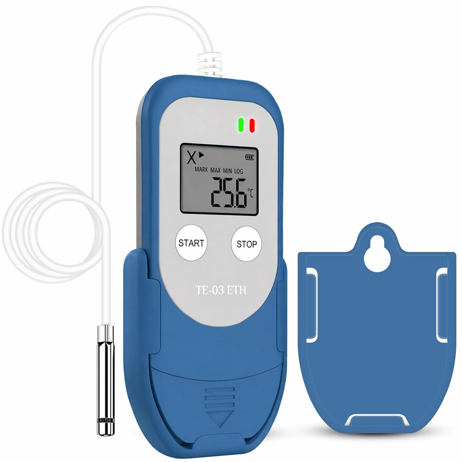 ThermElc TE‑03 ETH Registratore Di Temperatura e Umidità Con Sonda Esterna, 32.000 Punti, PDF CSV