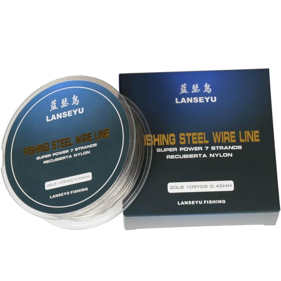 Filo da pesca in acciaio inox 100m 0,45mm 9,1kg 7 fili rivestito nylon