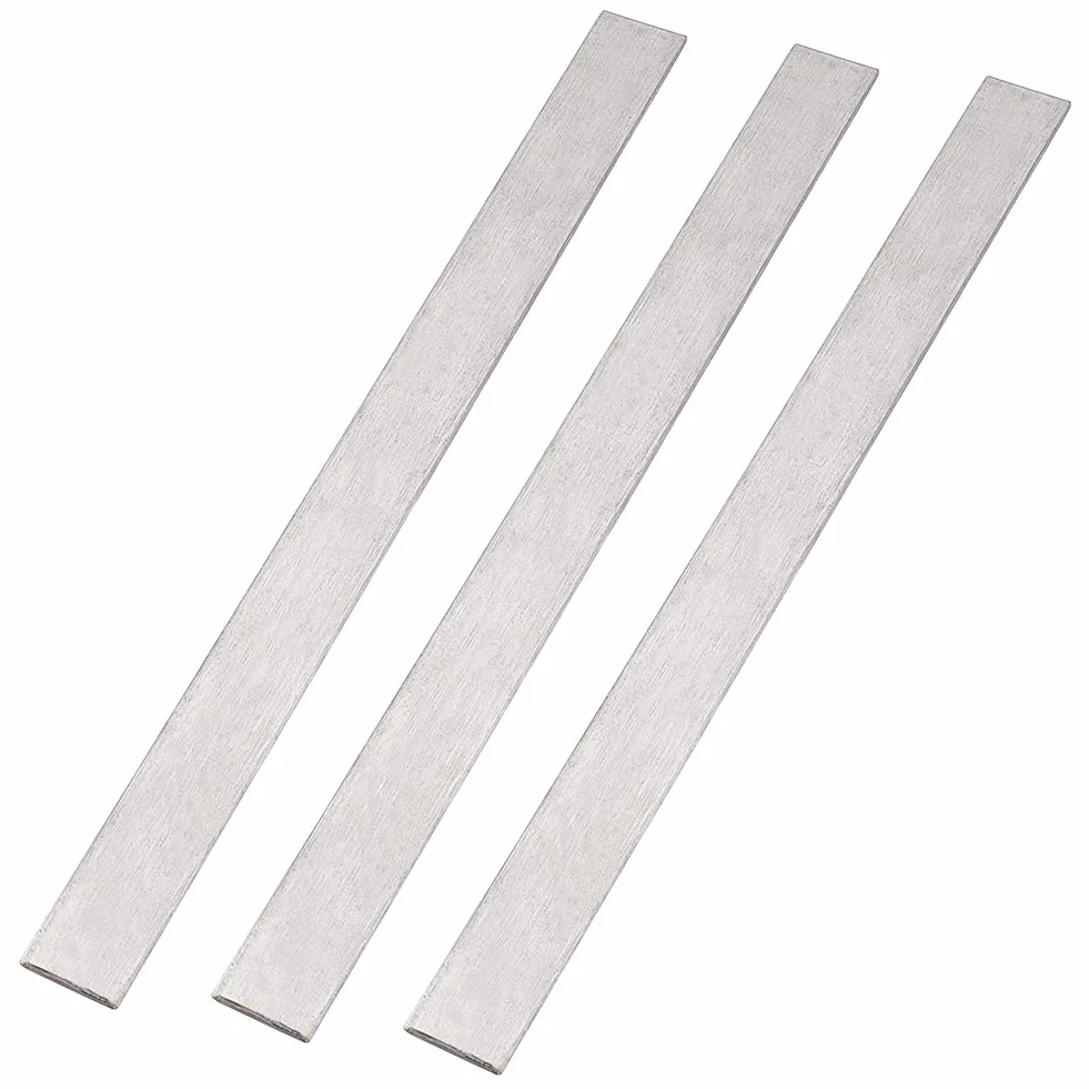 PH PandaHall 3pz Barre Piatte Acciaio Inox 304 Strisce Rifinitura Metallo 300x25mm Finitura Spazzolata Acciaio