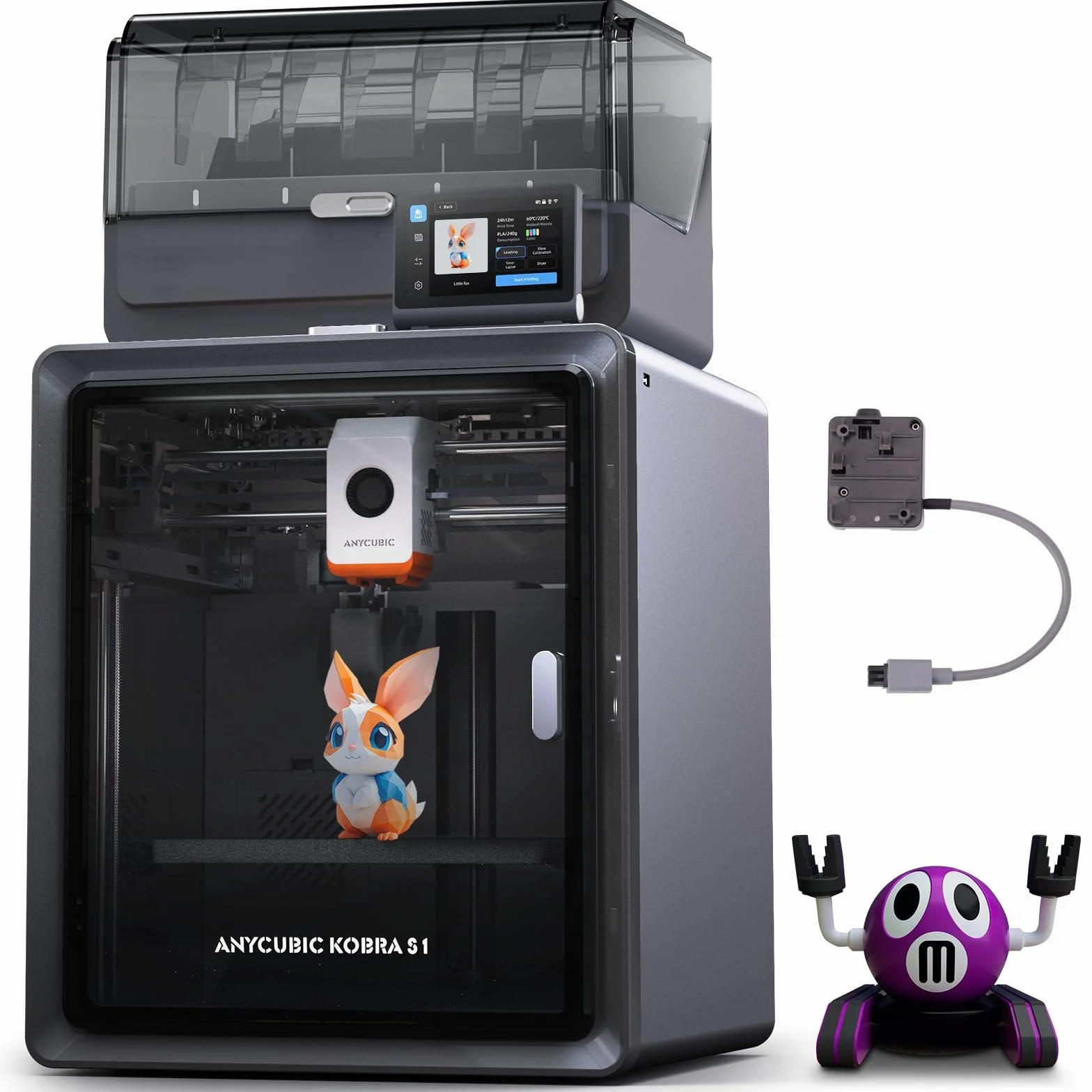 ANYCUBIC Kobra S1 Combo Stampante 3D, Asciugatura e Stampa in Uno, 600 mm/s ad Alta Velocità, Stampa mUlticolore per Tutti i Principali Filamenti, Dimensioni di Stampa 250 x 250 x250 mm