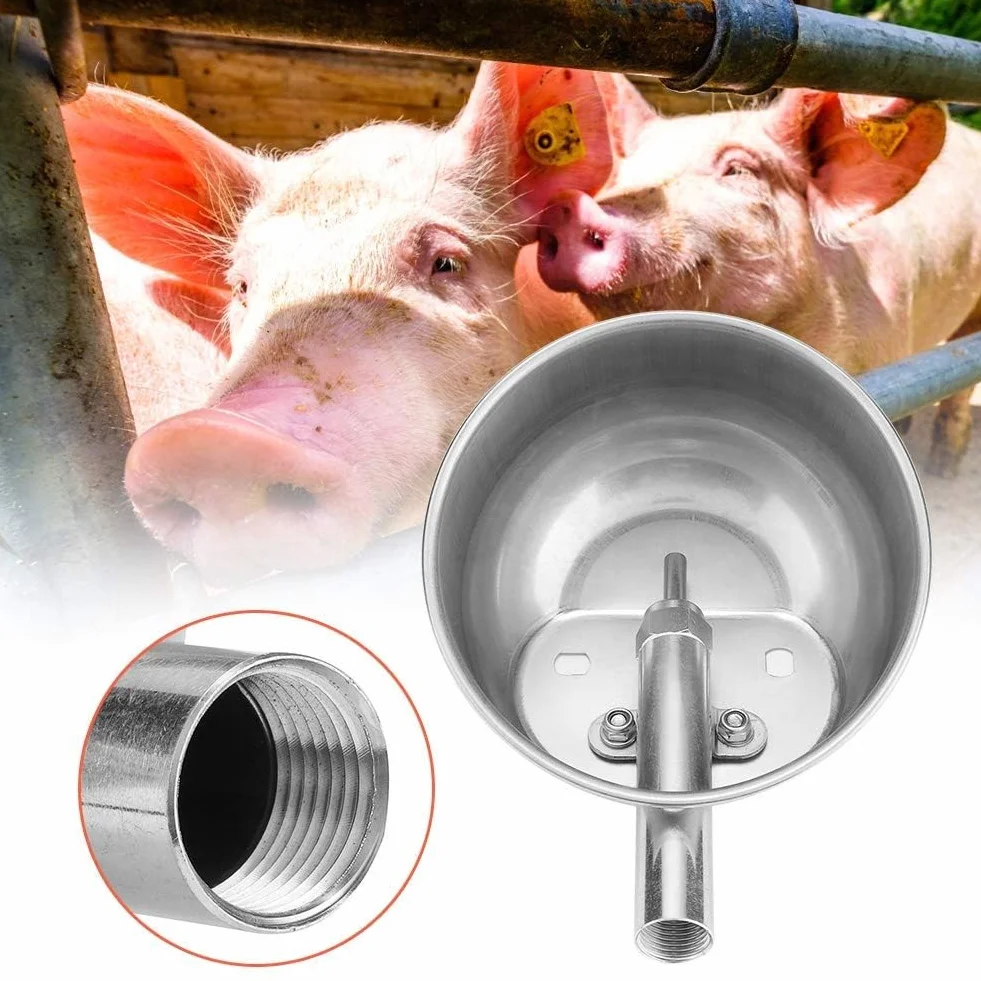 Ciotola per Acqua Automatica in Acciaio Inossidabile per Suini 15 cm