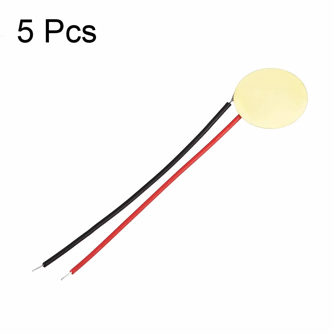 Sourcingmap, 5 dischi piezoelettrici da 15 mm, per trasduttori acustici, per chitarra CBG