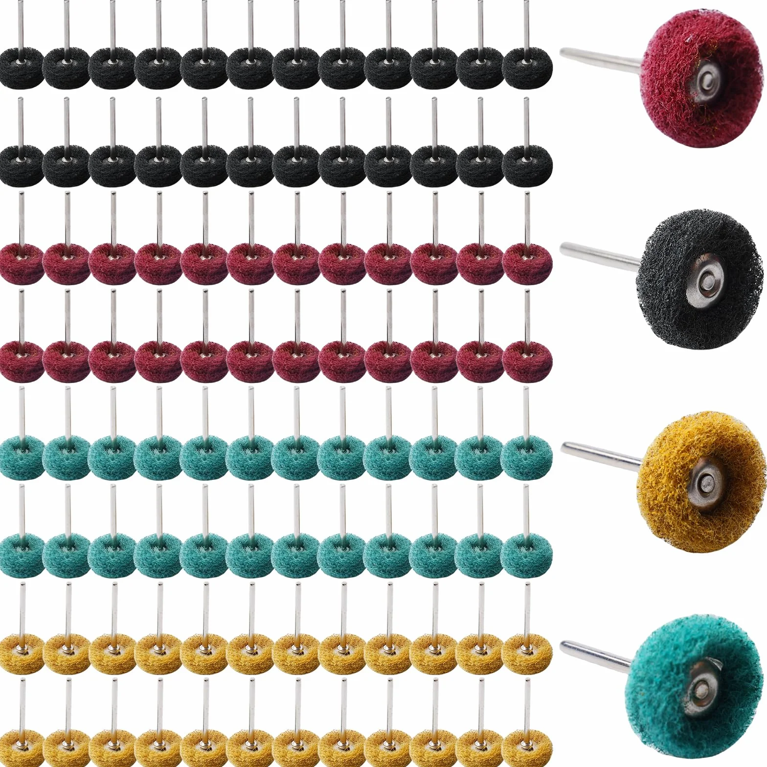 Set 100 dischi abrasivi 25 mm per Dremel, fusto 3 mm, mini ruote abrasive
