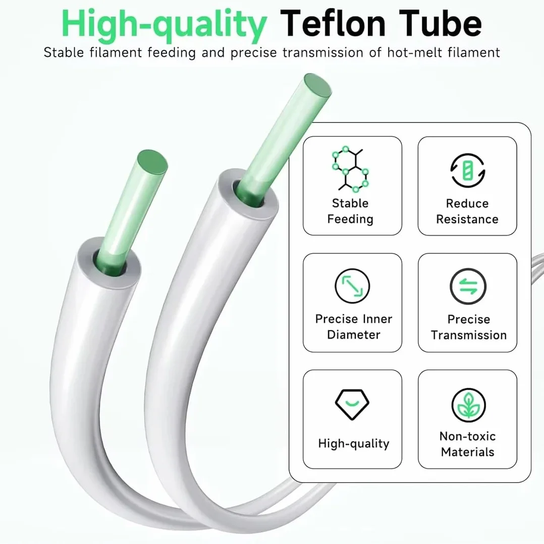 Tubo in PTFE, 2 metri, Professionale, Accessorio per stampanti 3D, Estrusore, Per stampante 3D da 1,75 mm, Filamento, Tubo PTFE Stampante 3D, Teflon Stampante 3D (2,5mm ID × 4mm OD) (Bianco)