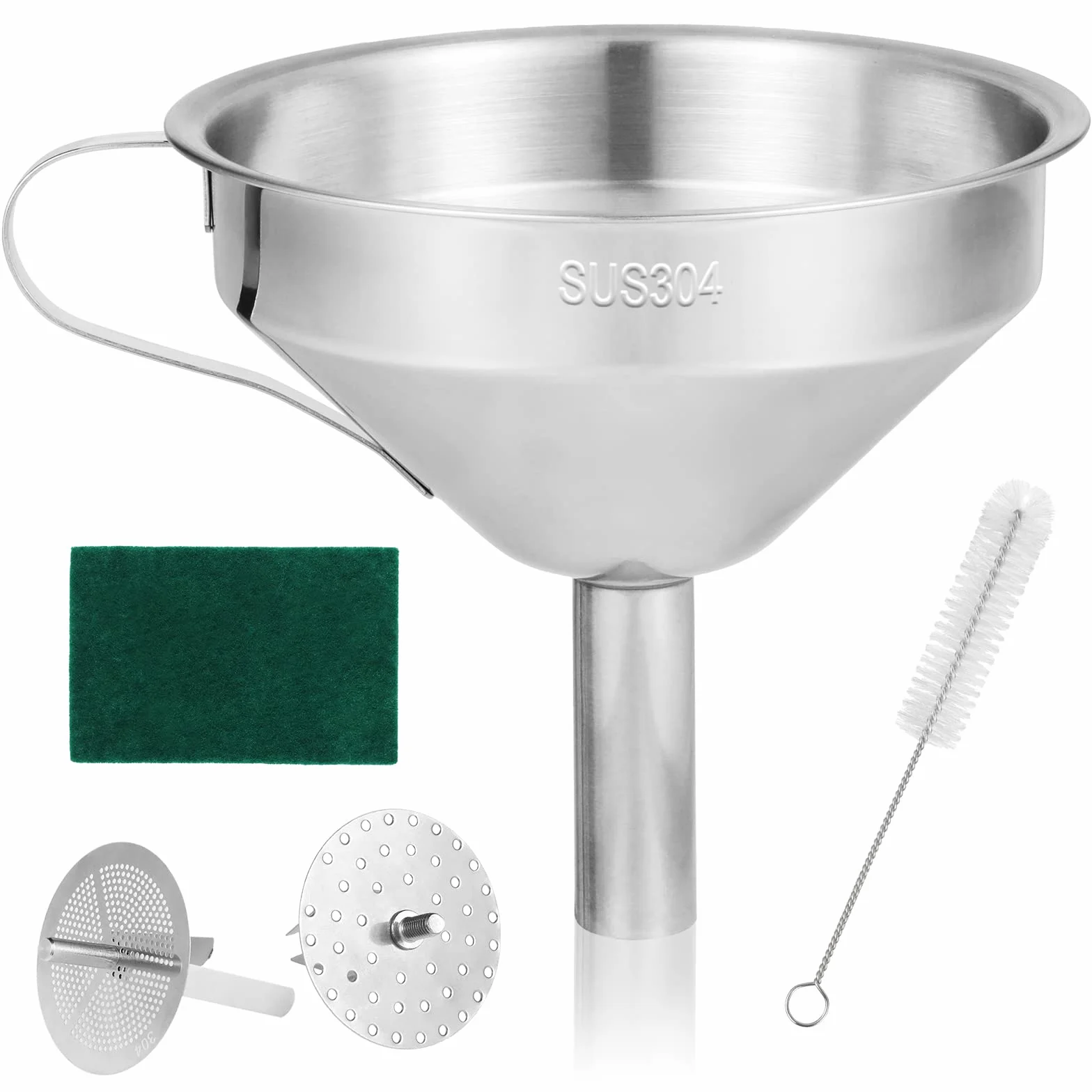 JOREST 5 Pezzi Filtro Resina 3d Kit, Imbuto Con Filtro Acciaio Inossidabile + Pennello + Spugne Abrasive, Accessori Stampante 3d Resina per Anycubic Sla/Elegoo Mars