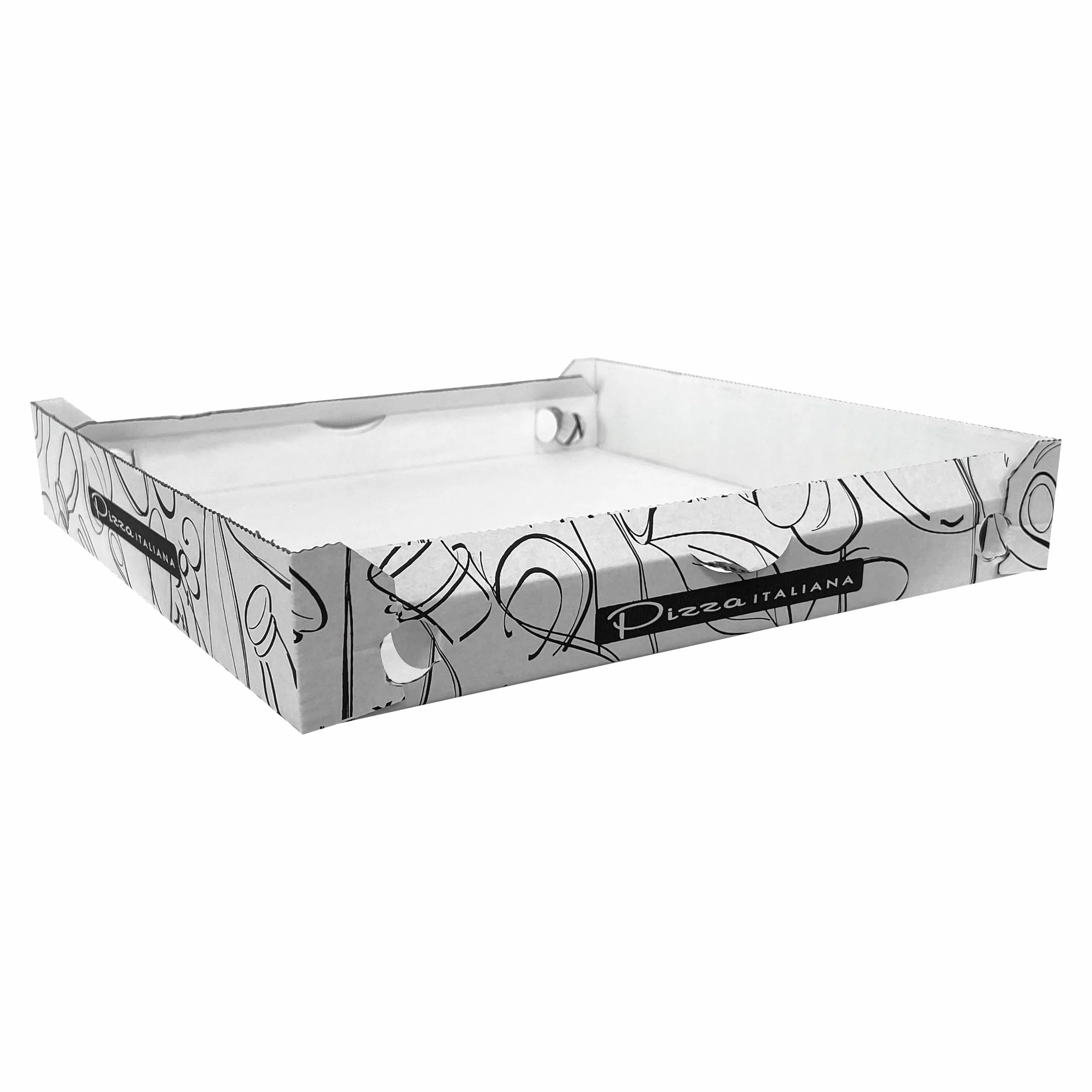 SHOBI Scatola Pizza 33x33 h 3,5 cm Idonea al Contatto con Alimenti Cartone Pizza per Asporto 100 Cubo