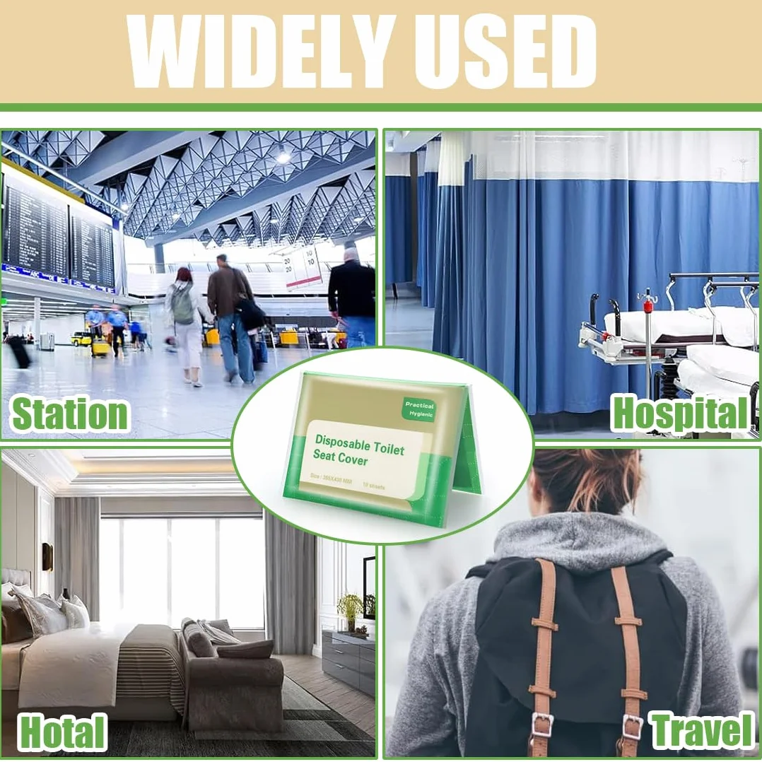 Copriwater Usa e Getta Biodegradabili Viaggio Coprisedile Carta per Adulti Bambini WC Hotel Bagni Pubblici