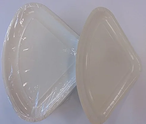 SDG PZ 100 Piatto Triangolare TRANCIO Pizza in CARTONCINO da ASPORTO Vassoio in Carta per Alimenti Paper CABARE' 1/4
