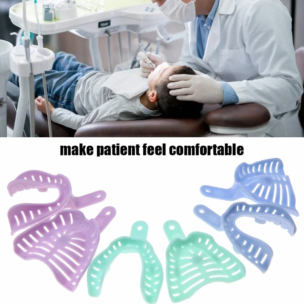 Vassoio Dentale in Plastica 6 Pezzi, Vassoi per Impronte Dentali