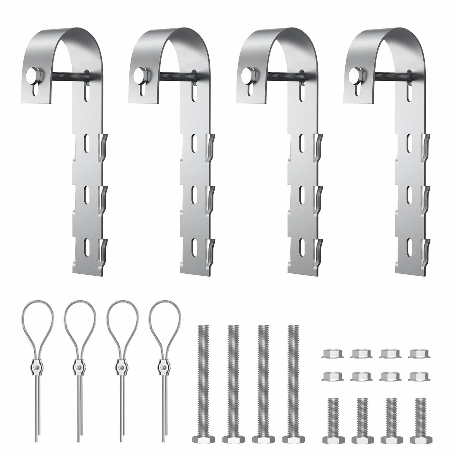 4 Pezzi Ganci per Pannelli Solari Supporto da Balcone per Pannello Solare Gancio per Pannello Solare in 304 Acciaio Inox Ganci per Pannello Fotovoltaico Cavo Metallico con Viti e Dadi
