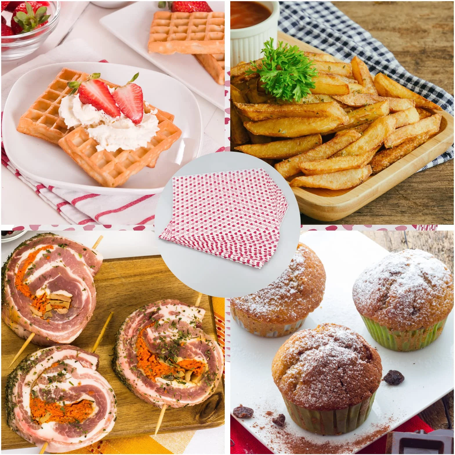 SZCXDKJ 50 fogli di carta cerata per uso alimentare, 21,5 x 25 cm, impermeabili, per avvolgere e rivestire cesti, panini, dolci, torte e formaggio