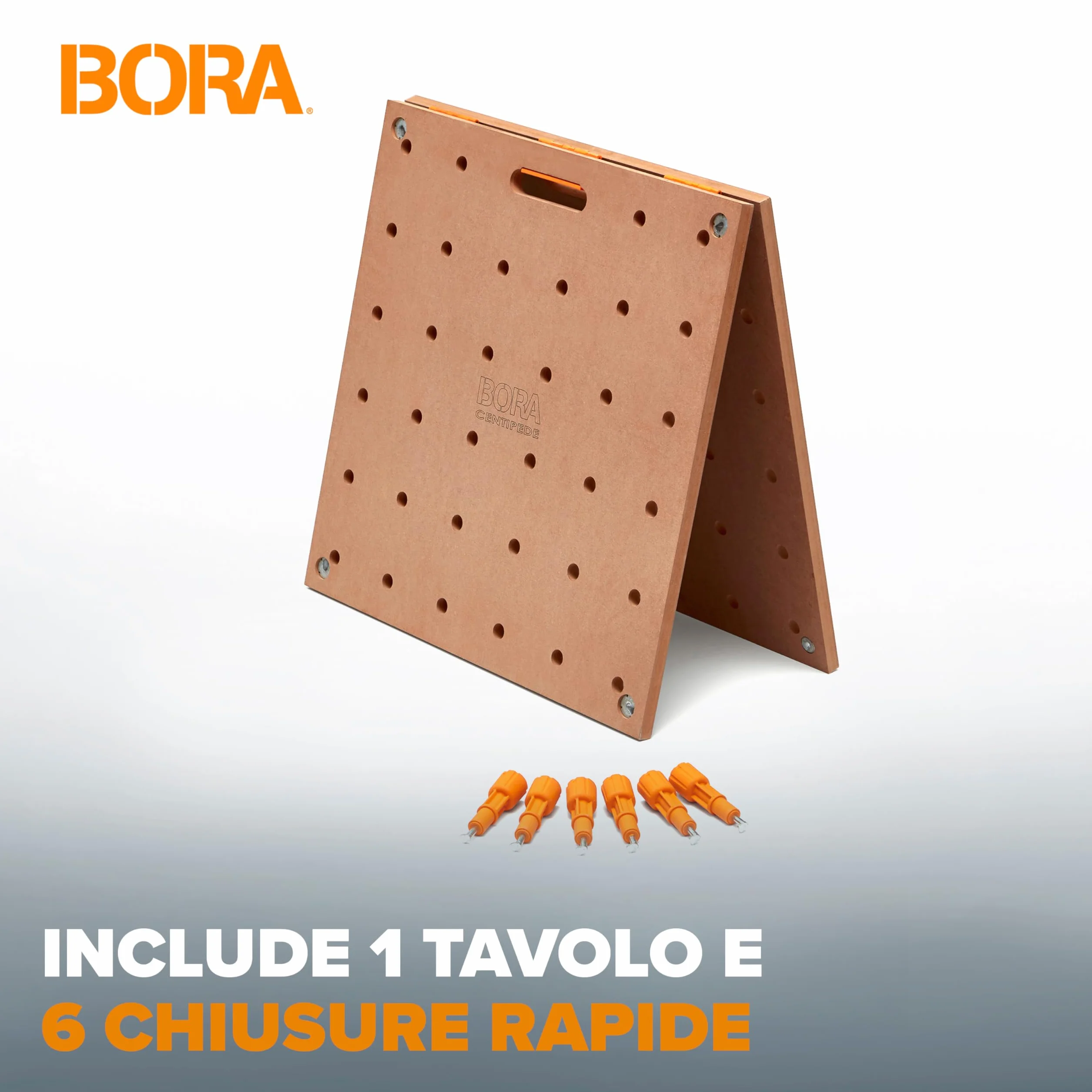 Bora Centipede CK22TM Piano da Lavoro Portatile 610x1200mm – Fori 20mm, 907kg, 6 Maniglie Rapide