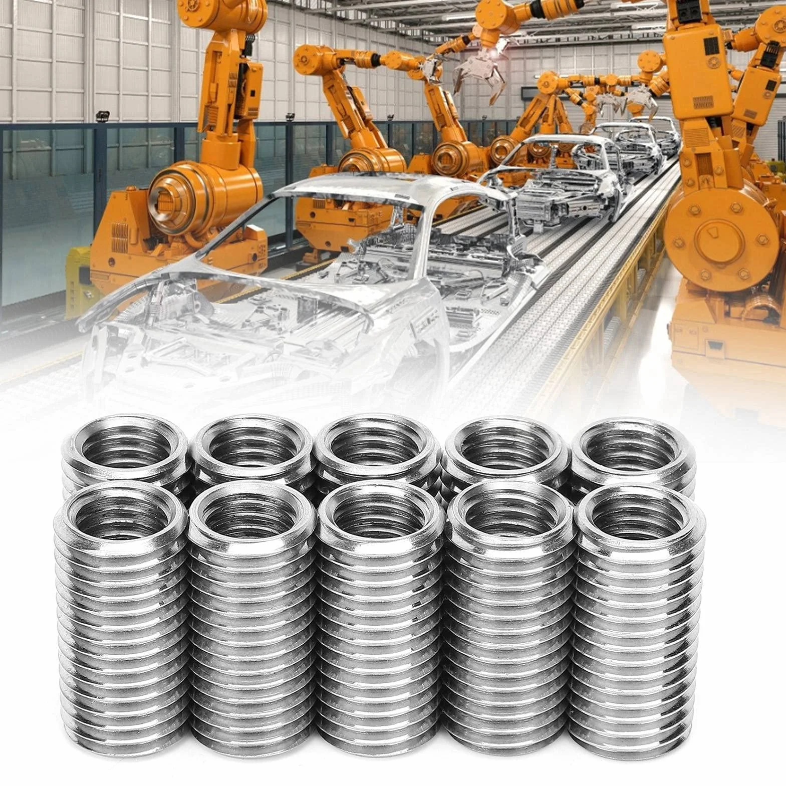 Dado Riduttore Inserto Filettato M12 a M16, Adattatore Filettato Acciaio Inox 10 Pezzi