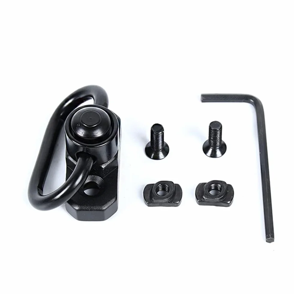 Kit di Montaggio Girevole QD per Cinghie da 3,2 cm con Pulsante di Rimozione Rapida, Adattatore per Cinghie e Base Girevole a 360°, per Protezione del Carrello