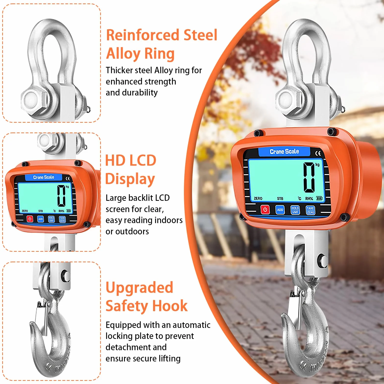 Bilancia per gru 3000 kg 6000 lb 3T Heavy Duty con sensore preciso display LCD telecomando