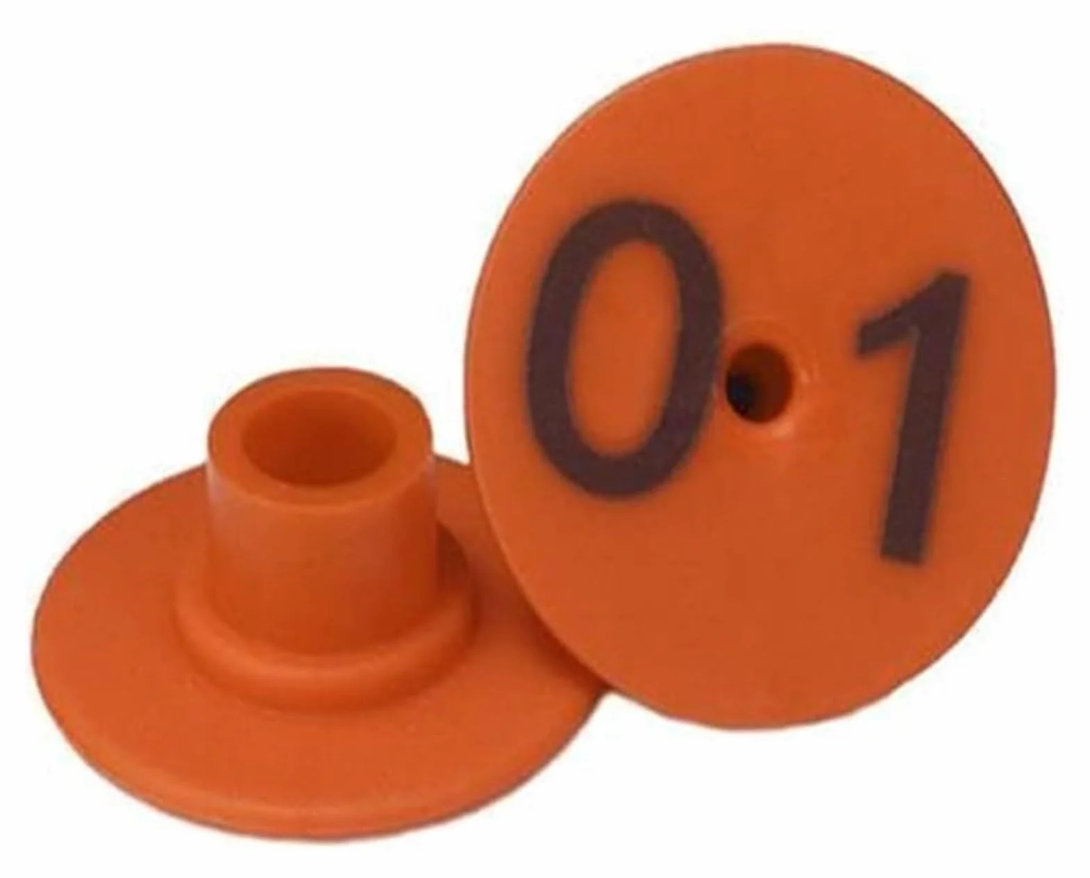 Etichette auricolari per bestiame 100 Pezzi Marchi Auricolari, Numero di Bestiame in Colore Brillante 01-100 Accessori for Marcatura di Marchi Auricolari for Suini, Pecore, Capre e Animali(Orange)