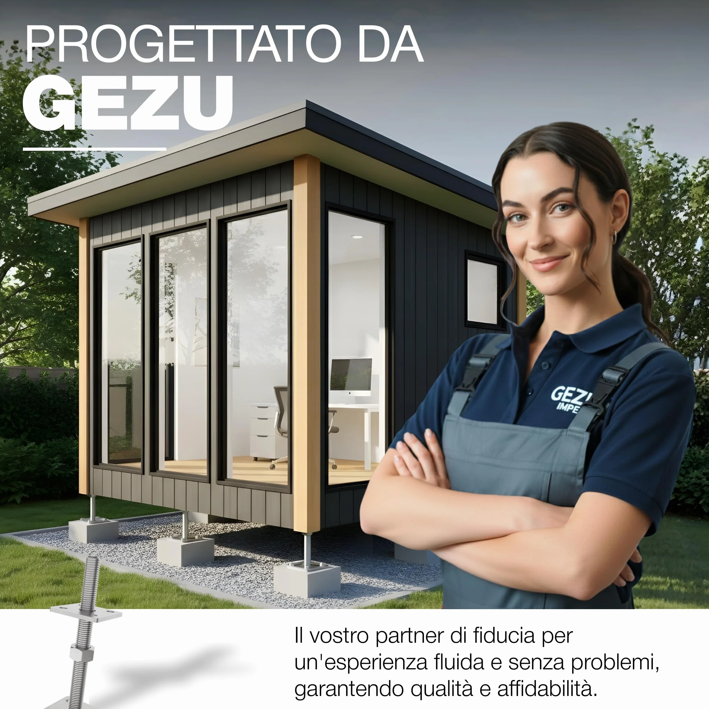 Supporto Regolabile per Palo 70 x 70 mm Rivestito in Fiocco di Zinco Set da 4
