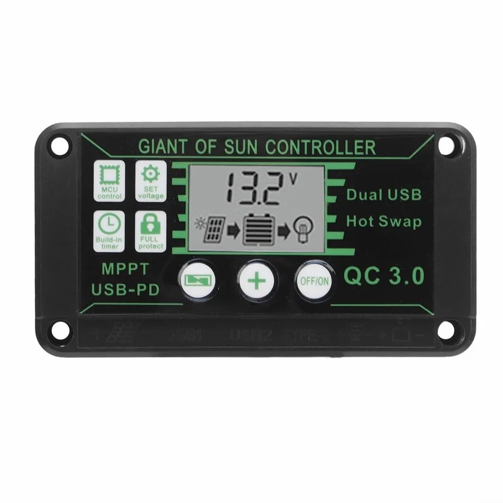 ReachMall 600 W 18 V per kit pannello solare, 100 A per controller caricabatterie MPPT portatile kit di alimentazione solare in silicio monocristallino kit di ricarica batteria per camper caravan auto