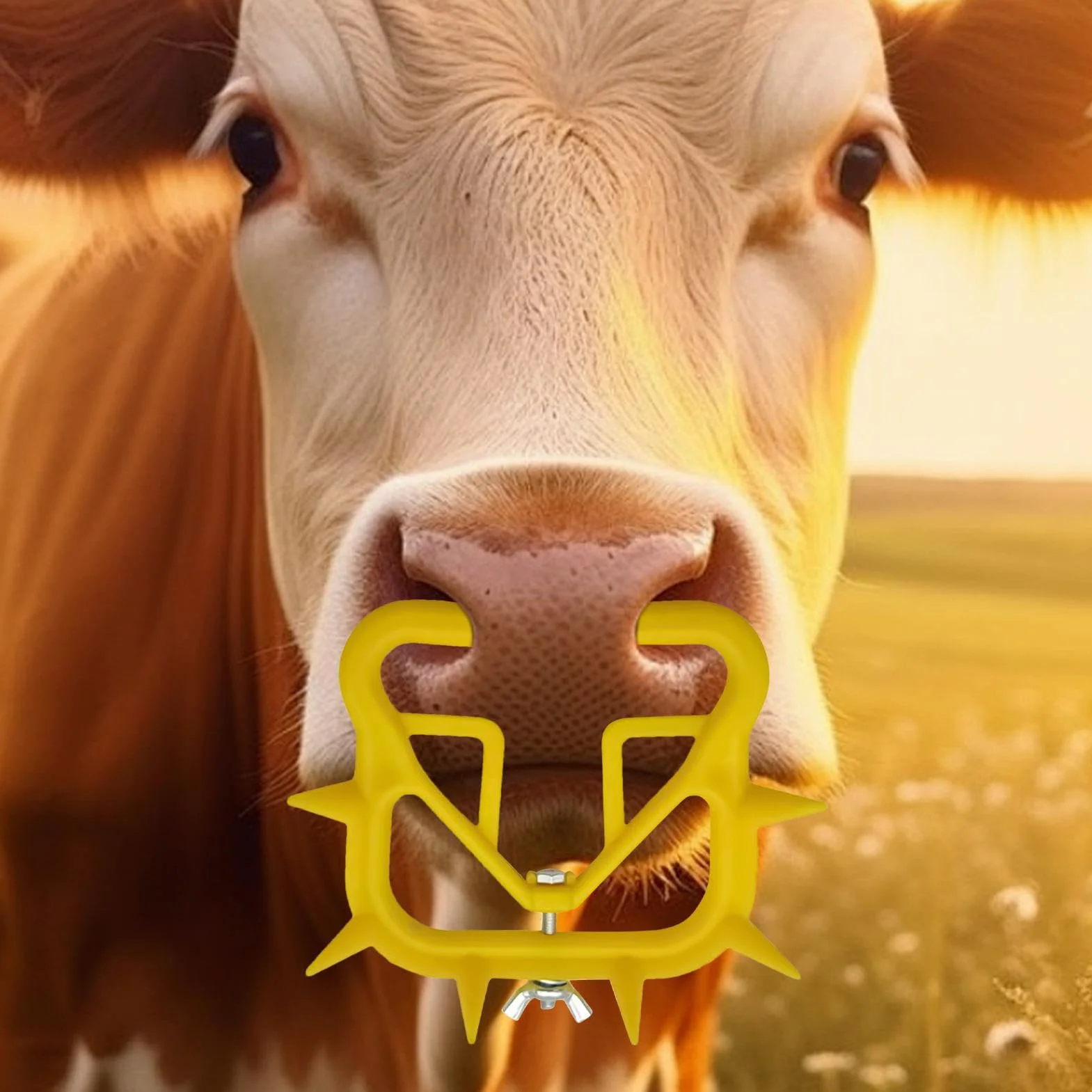 Anello al naso per lo svezzamento del vitello, svezzamento del vitello con di naso di mucca - 10 pezzi Anello per naso per bestiame Vitello Mucca Svezzatore per bestiame,Svezzamento per vitelli Quiet