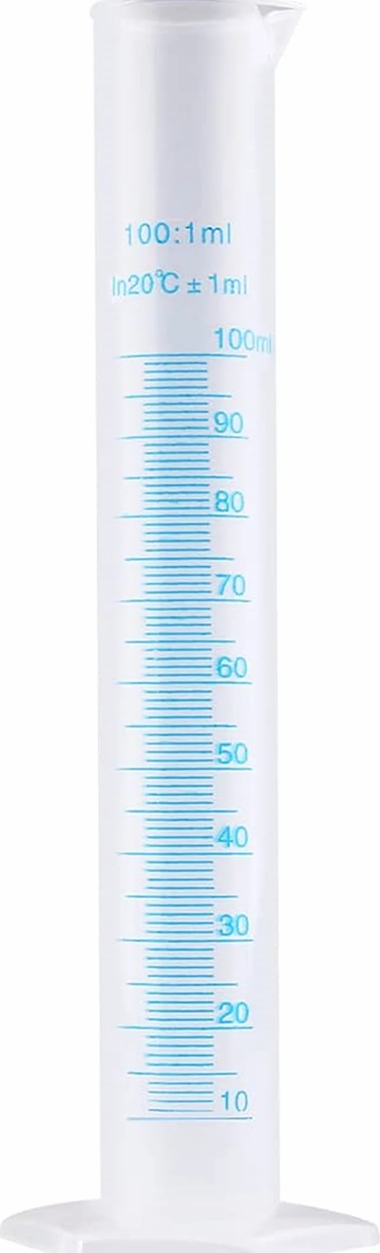 Cilindro graduato in plastica trasparente 100 ml