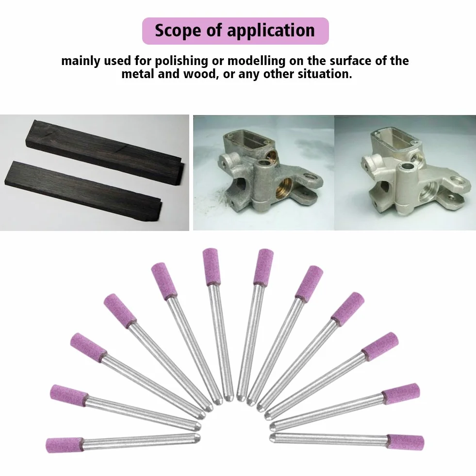 Codolo di rettifica, Punta di, igliare 50 pz/Set Utensili per affilare la Mola con Gambo Rotarys con Testa in Pietra abrasiva da 4 mm per Kit Dremels e Strumento Rotarys C