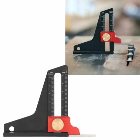 Calibro di Altezza in Lega di Alluminio 0-50 mm Strumento per Lavorazione del Legno Righello di Profondità