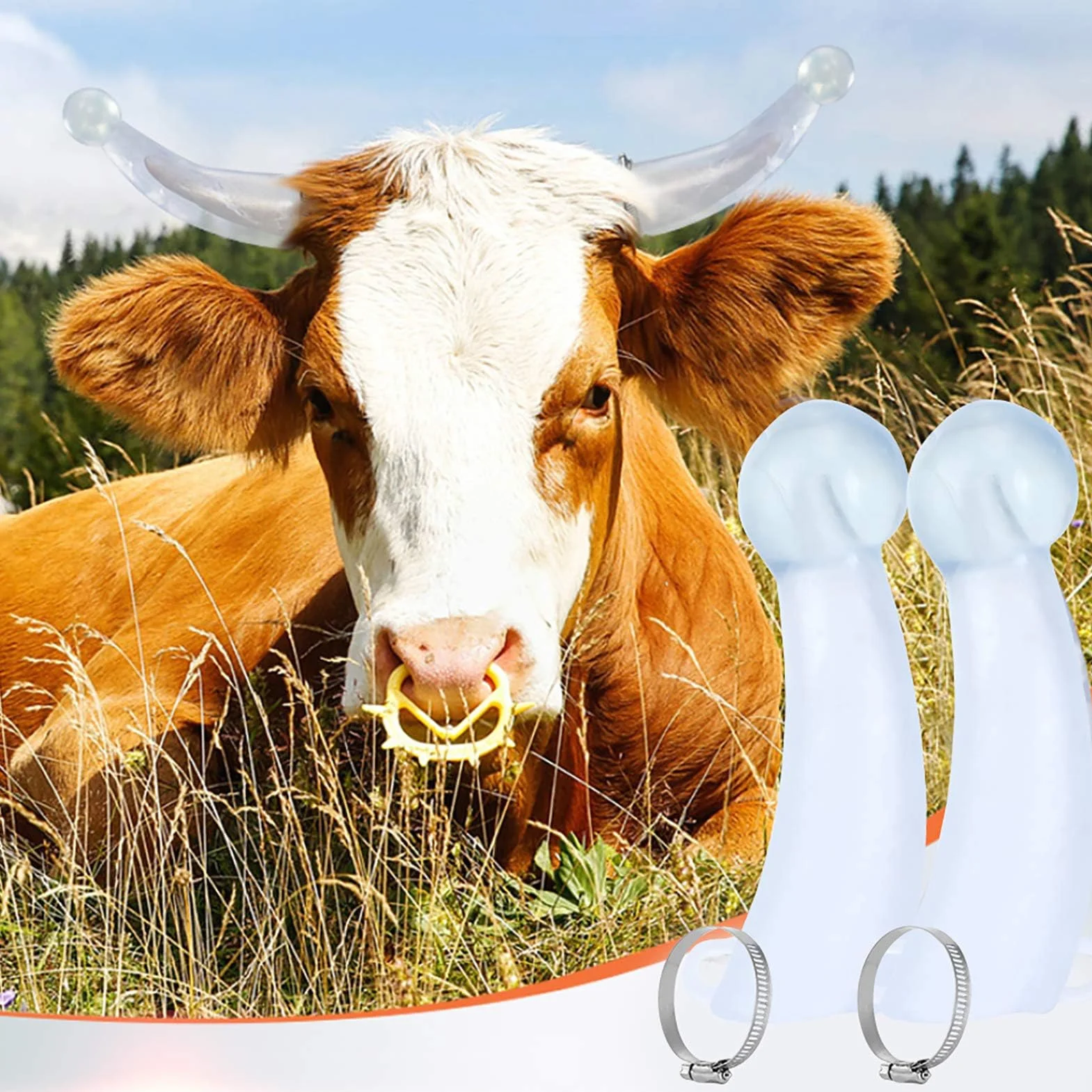Coperture per Corno di Mucca, 2 Pezzi Protezioni per Corno Bovino con Angoli Arrotondati