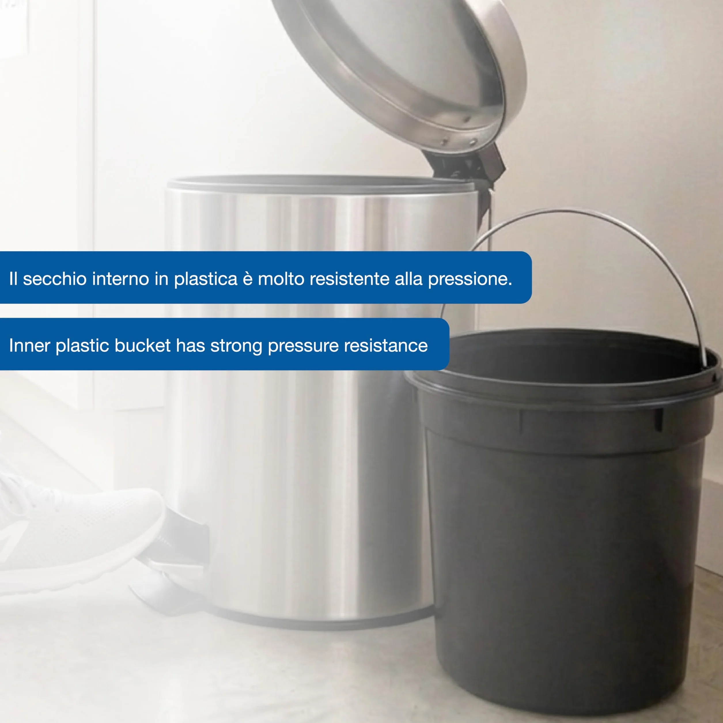 GIMA Cestino rifiuti inox aisi 410 8 litri con pedale