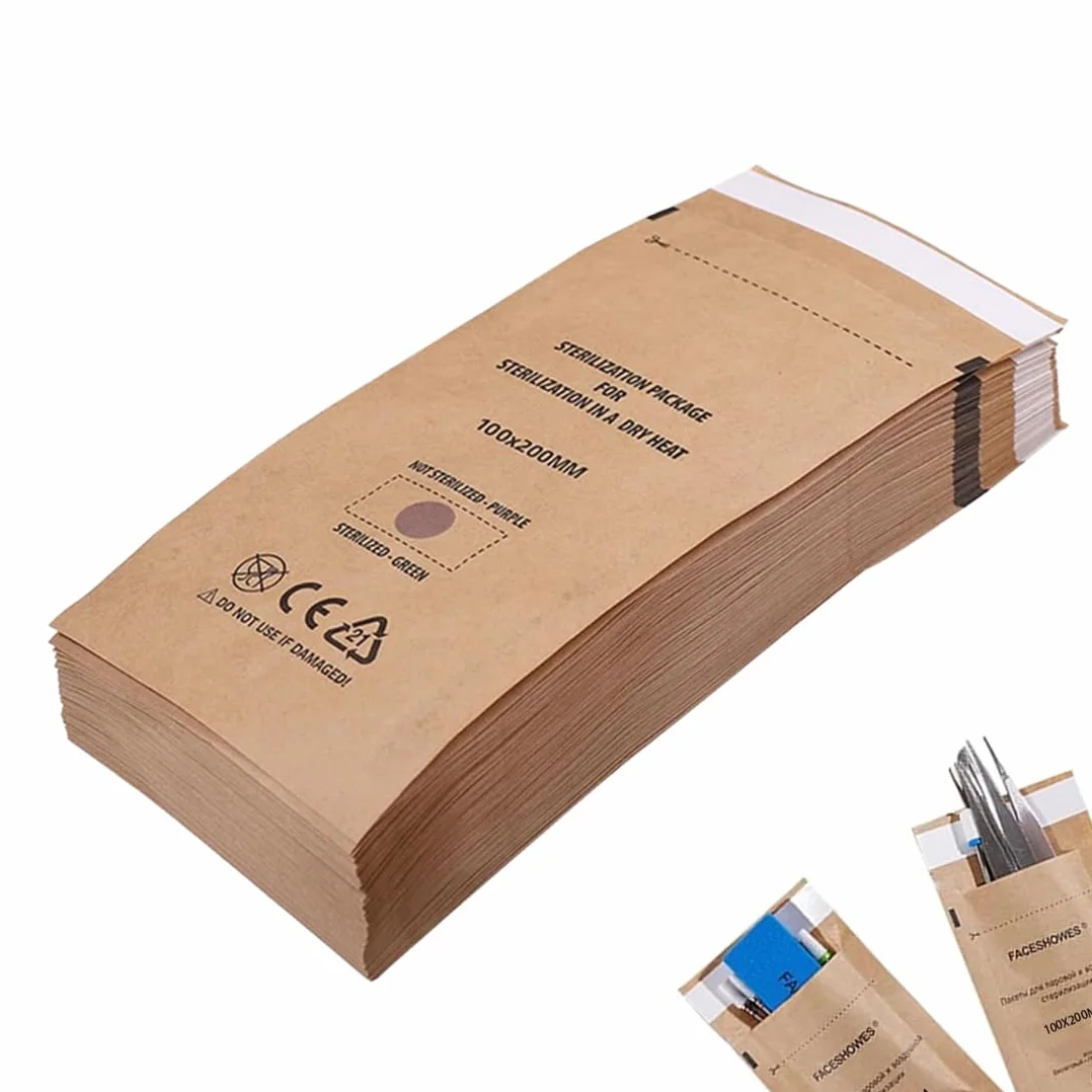 100 Pezzi Sacchetti di Sterilizzazione Autosigillanti per Cosmetici e Strumenti per Unghie (75 x 150 mm)