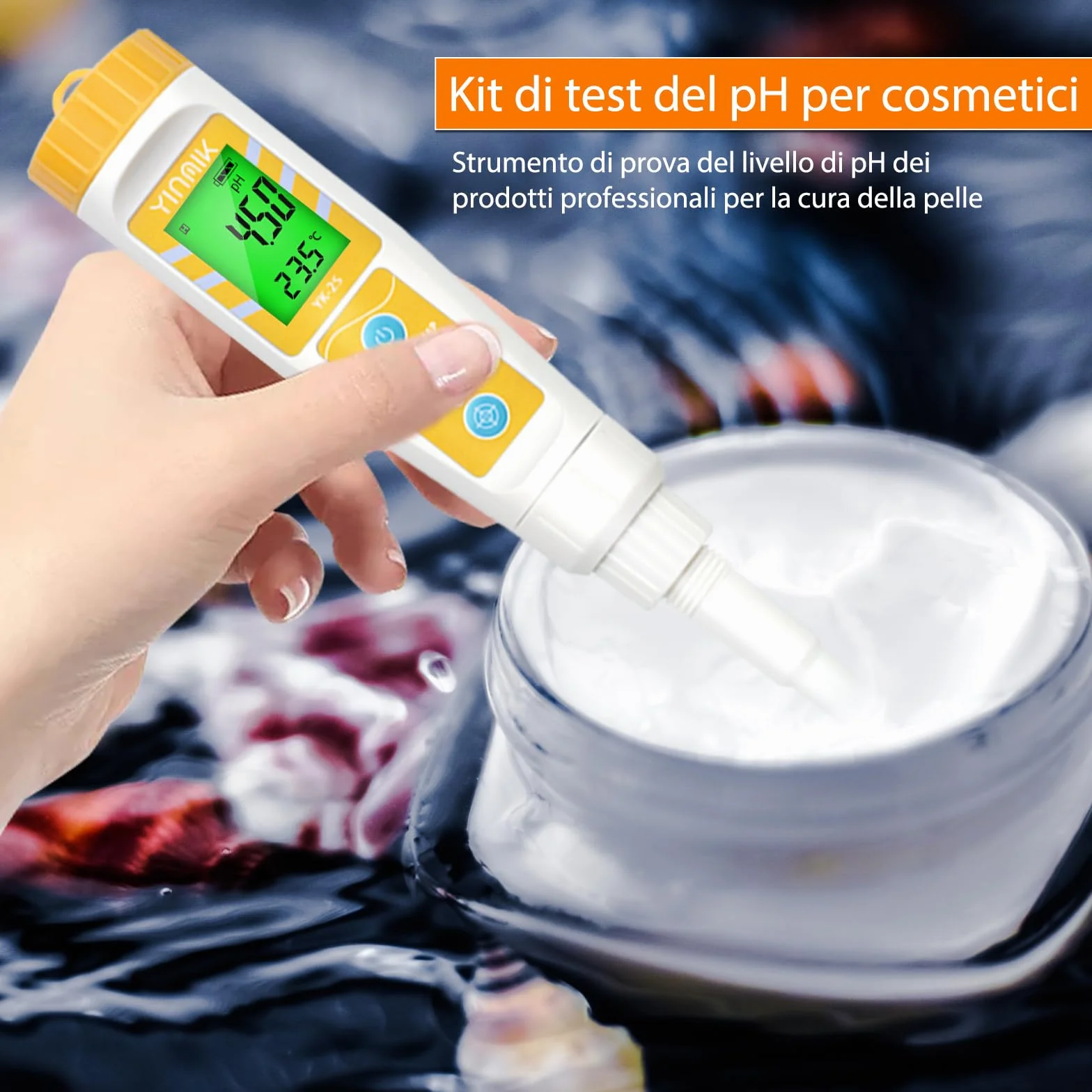 Misuratore pH per Alimenti con Sonda Sostituibile - Phmetro Lievito Madre Digitale per Carne, Impasti, Inscatolamento, Formaggio + Piaccametro per Alimenti - Yinmik Misuratore pH per Acqua e Terreni