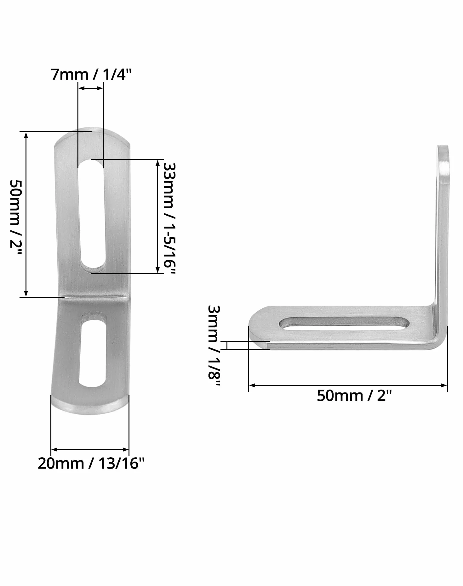QWORK Kątownik 16 szt 50x50 mm stal nierdzewna 201 grubość 3 mm