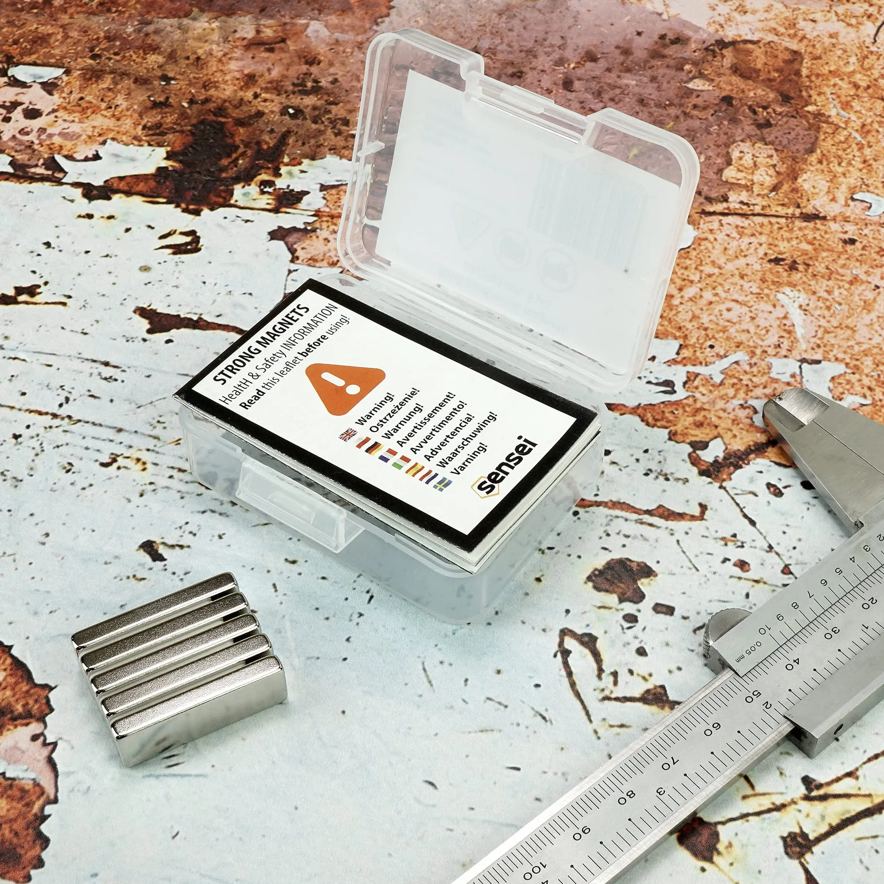 Sensei 5 pezzi Magnete rettangolare al neodimio 30x10x4 mm, magneti a barra al neodimio extra forti con capacità di carico di 5,4 kg