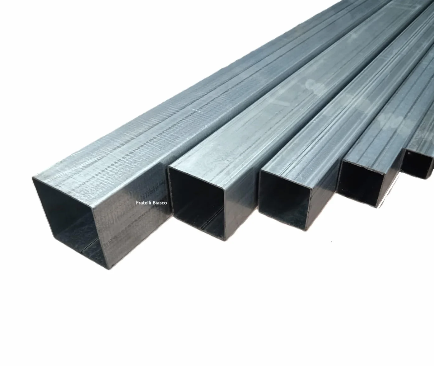 Tubo quadrato in ferro zincato 25x25x2x2000mm 2m