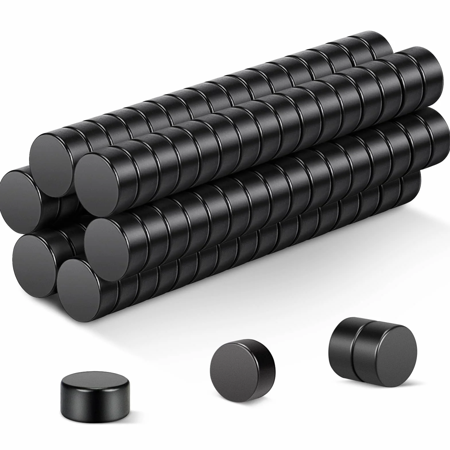 Wukong 100 Pezzi Black Magneti al neodimio, 5x3mm Piccole Calamita Extra Forti Mini Magnete per Frigo, Lavagne, Artigianato, Mappe, Decorazioni