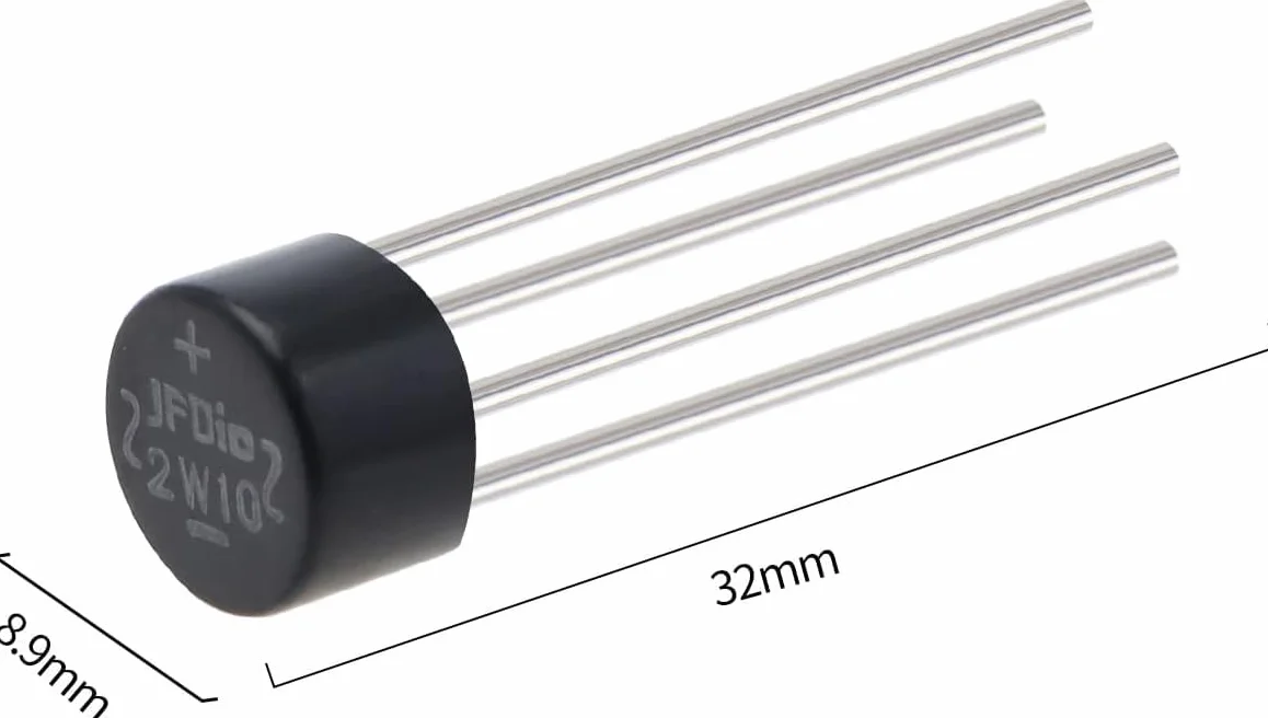 10 pezzi Diodo raddrizzatore a ponte 2W10 2A 1000V WOB Monofase Onda intera 2 ampere 1000 volt Diodi al silicio elettronici elpohl®