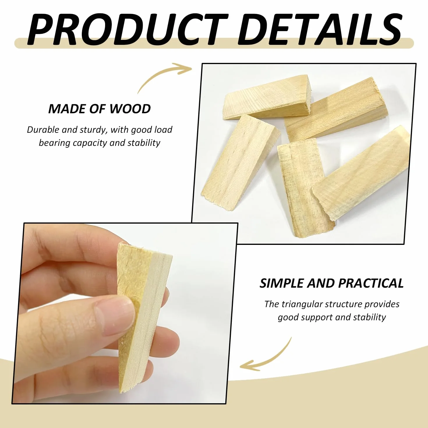 Cunei Di Legno Triangolari Accessori Per Mobili 40 Pezzi