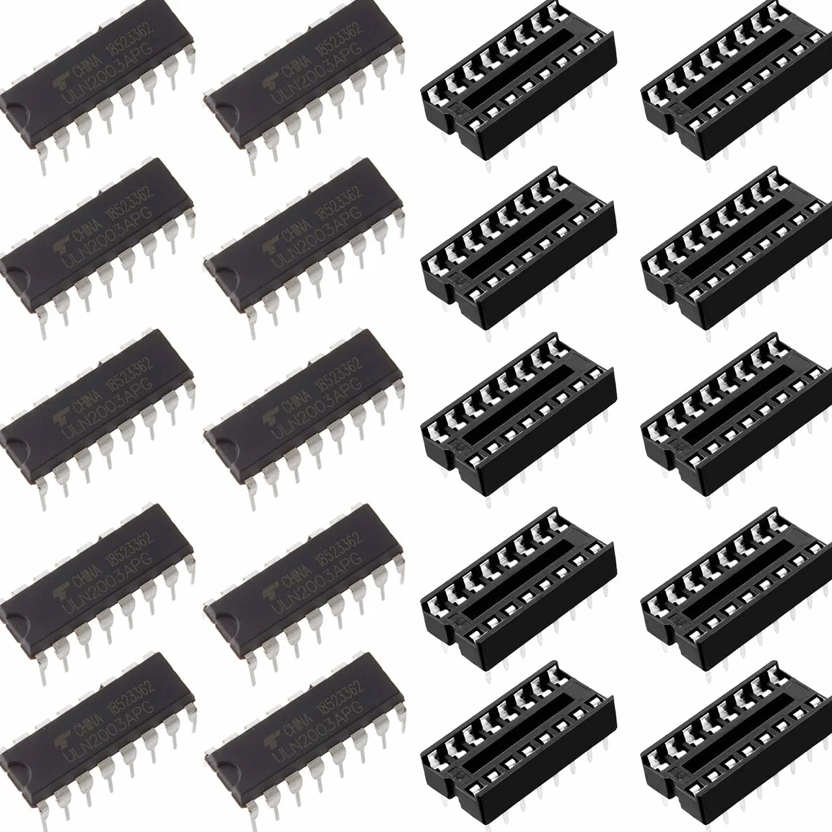 ULN2003A ULN2003 DIP-16 IC Array 7-Channel NPN Chip ULN2003APG con Socket Adapter