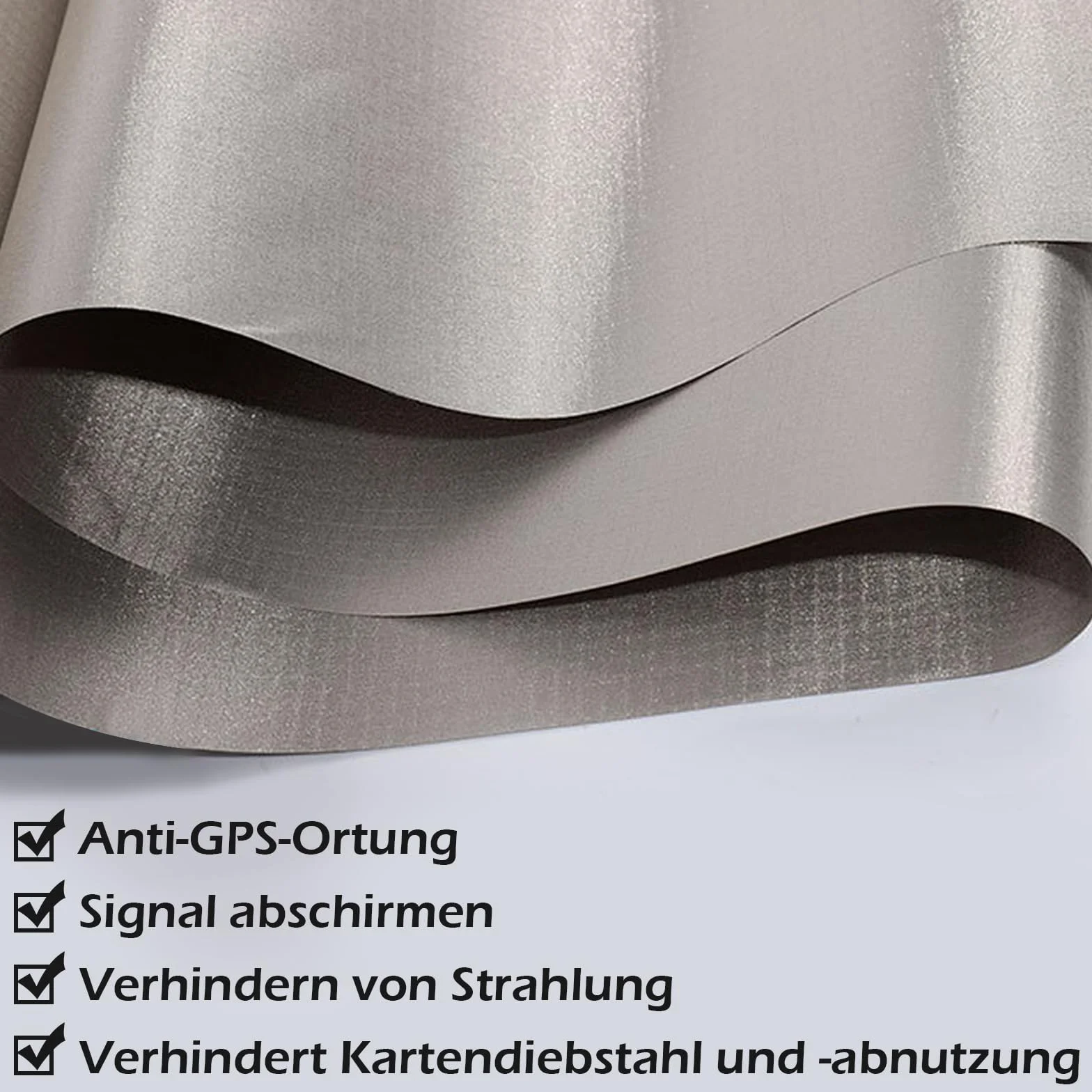 Faraday Fabric Tessuto Schermatura Conduttivo Protezione RFID Blocco Segnale RF 1m x 1,1m Nastro Schermo